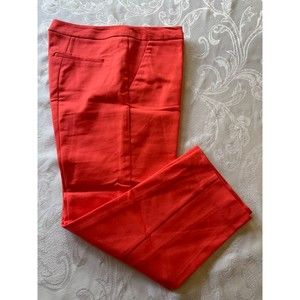 JONES NEW YORK JONES & CO Straight Leg Red Cotton Pants, Size 4